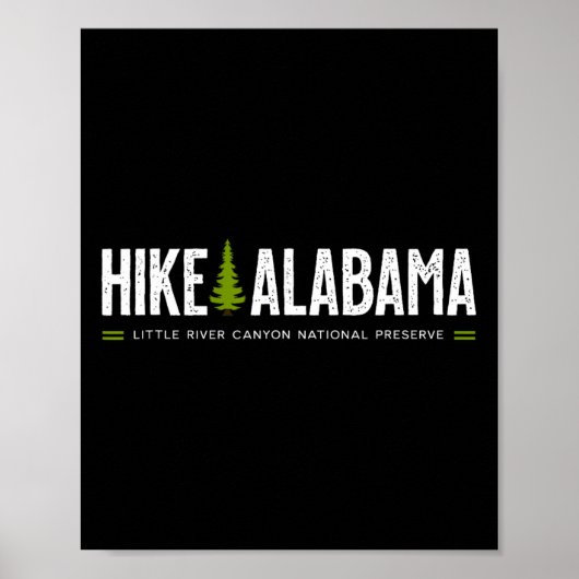Alabama Hike Little River Canyon Tree Retro Graphi Poster (Voorkant)