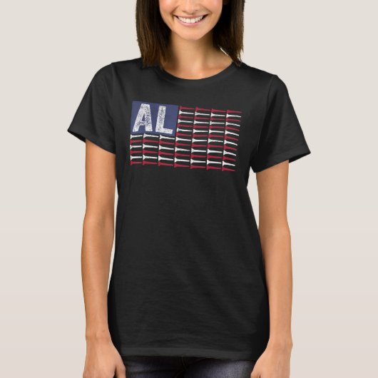 Alabama Home State Al American Flag Patriotic Golf T-shirt (Voorkant)