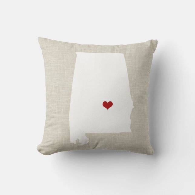 Alabama Home State New Home Sierkussen 16 x 16 inc (Voorkant)