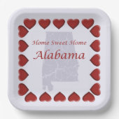 Alabama Home Sweet Home 9" Papieren Bordje (Voorkant)