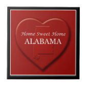 Alabama Home Sweet Home Heart Map Tegel Tegeltje (Voorkant)