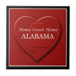 Alabama Home Sweet Home Heart Map Tegel Tegeltje
