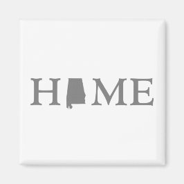 Alabama Home Word State Silhouette Magneet