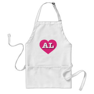 Alabama Hot Pink Heart - Ik hou van AL Standaard Schort