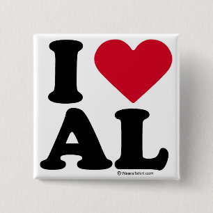 ALABAMA - IK HOU AL - IK HOU VAN ALABAMA VIERKANTE BUTTON 5,1 CM