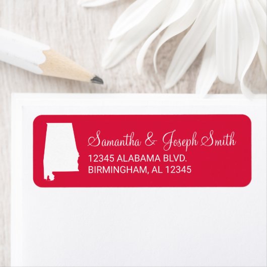 Alabama in het wit en rood etiket (Insitu)