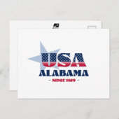 Alabama in rood, wit en blauw Briefkaart (Voorkant / Achterkant)