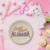 Alabama is thuis papieren bordje (Feest)