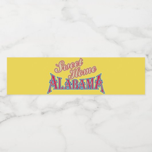 Alabama is thuis waterfles etiket (Enkel label)