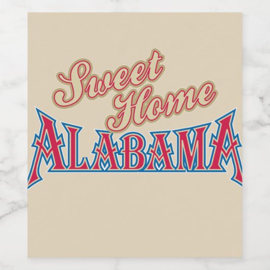 Alabama is thuis wijn etiket (Enkel label)