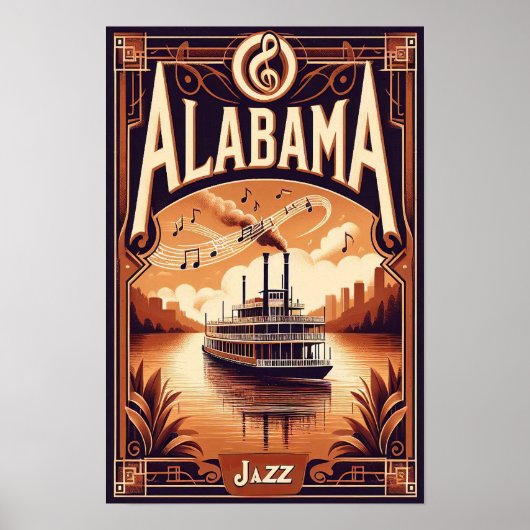 Alabama Jazz Riverboat Poster (Voorkant)