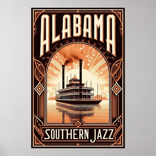  Alabama Jazz Riverboat Poster (Voorkant)
