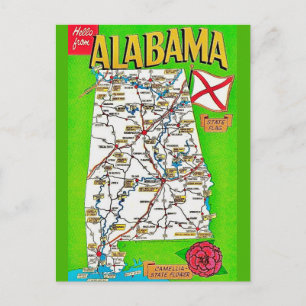 Alabama kaart ansichtkaart