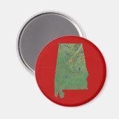 Alabama kaart magneet (Voorkant / Achterkant)