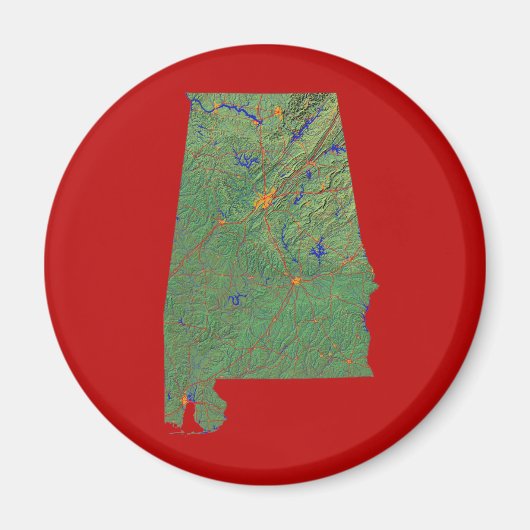 Alabama kaart magneet (Voorkant)