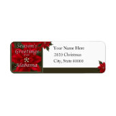 Alabama Kerstmis Poinsettia Return Address Label (Voorkant)