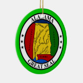 Alabama* Kerstversiering* Keramisch Ornament (Rechts)