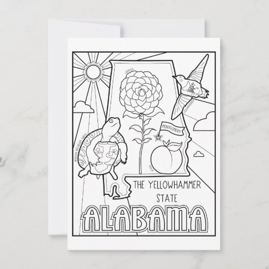 Alabama kleur mij collage kaart (Voorkant)