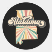 Alabama  Kleurrijke Kaart Ronde Sticker (Voorkant)
