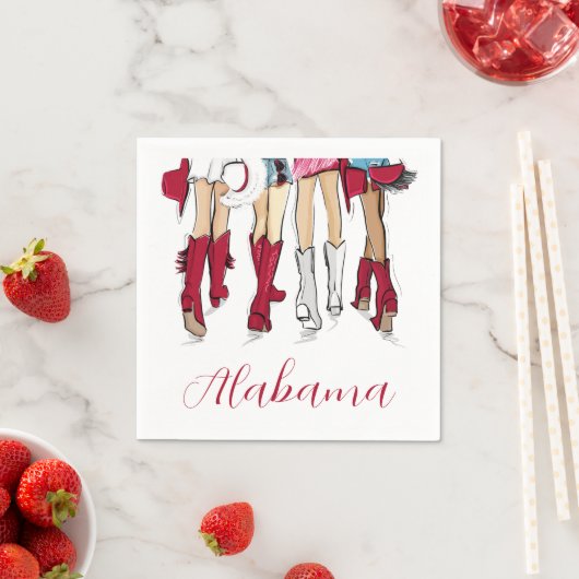 Alabama Ladies Fashion Cowboy Boots Hats Crimson Servet (Insitu)