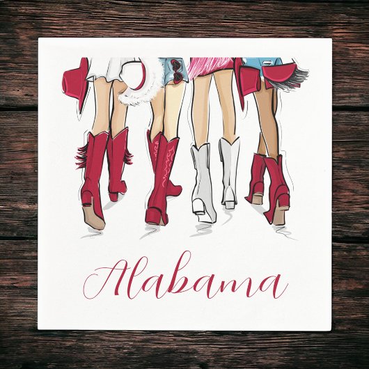 Alabama Ladies Fashion Cowboy Boots Hats Crimson Servet