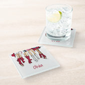 Alabama Ladies Mode Cowboy Boots Crimson Naam Glazen Onderzetter (Schuin)