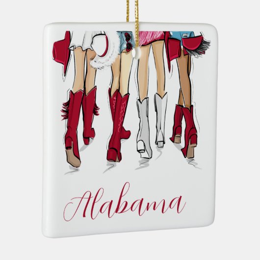Alabama Ladies Tailgating Red Cowboy Boots Hats Keramisch Ornament (Rechts)