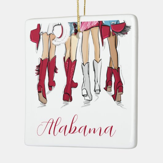 Alabama Ladies Tailgating Red Cowboy Boots Hats Keramisch Ornament (Links)