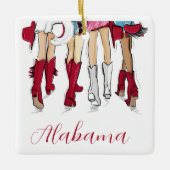 Alabama Ladies Tailgating Red Cowboy Boots Hats Keramisch Ornament (Voorkant)