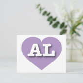 Alabama Lavender Heart - I Love AL Briefkaart (Staand voorkant)