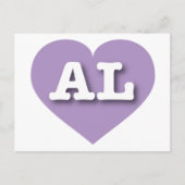 Alabama Lavender Heart - I Love AL Briefkaart (Voorkant)