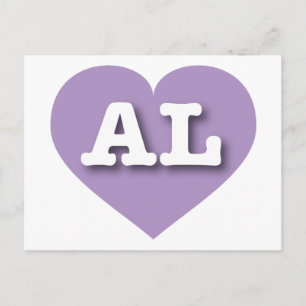 Alabama Lavender Heart - I Love AL Briefkaart
