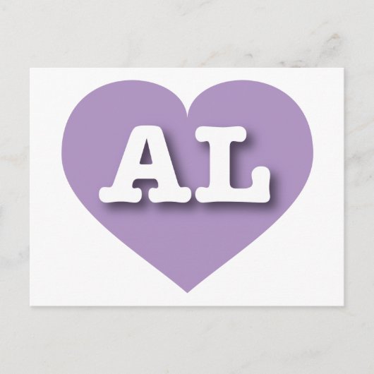 Alabama Lavender Heart - I Love AL Briefkaart (Voorkant)