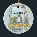 Alabama Lighthouse ornament<br><div class="desc">Alabama Lighthouse ornament van ArtMuvz. Personaliseer bijpassende vuurtoren mok, pet, canvas tas. Aangepaste naam vuurtoren t-shirt, verjaardagscadeaus, vuurtoren collector kleding.Vuurtoren geschenken zijn een geweldige manier om iemand die je de zorg, vooral als ze houden van de oceaan, de kust, of vuurtorens zelf show. Vuurtorens zijn iconische symbolen van hoop, leiding...</div>