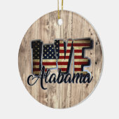 Alabama Love American Flag Star and Stripes Keramisch Ornament (Links)