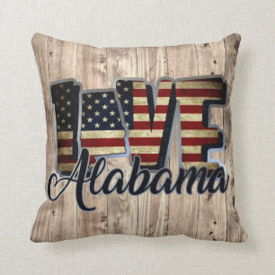 Alabama Love American Flag Star and Stripes Kussen