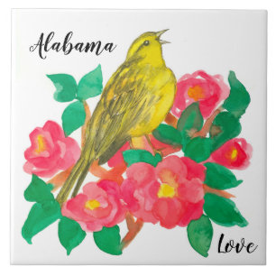 Alabama Love Yellowhammer Camellia Bloemen Tegeltje