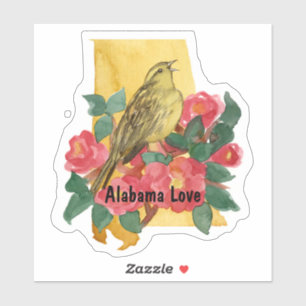 Alabama Love Yellowhammer Roze Camellia Bloem Sticker