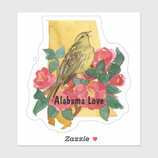 Alabama Love Yellowhammer Roze Camellia Bloem Sticker (Vel)