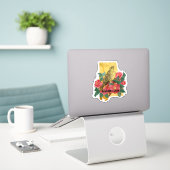 Alabama Love Yellowhammer Roze Camellia Bloem Sticker (Laptop op bureau)
