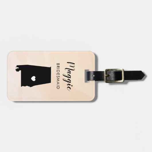 Alabama Map Bagagelabel for Wedding Party Welcome (Voorkant horizontaal)