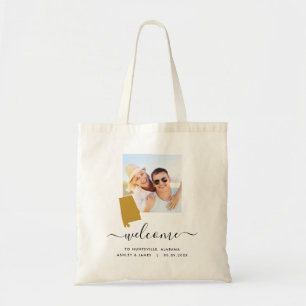 Alabama Map Photo Weduwen Welkom Tote Bag