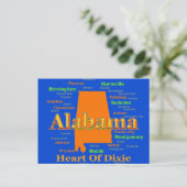 Alabama Map Silhouette Pop Art Briefkaart (Staand voorkant)