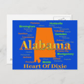 Alabama Map Silhouette Pop Art Briefkaart (Voorkant / Achterkant)