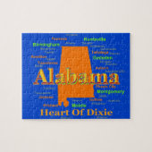 Alabama Map Silhouette Pop Art Legpuzzel (Horizontaal)