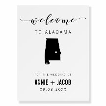 Alabama Map Wedding Welcome Sign