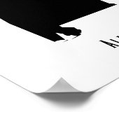 Alabama Map - Zwarte en Witte Modern Alabama Map Poster (Hoek)