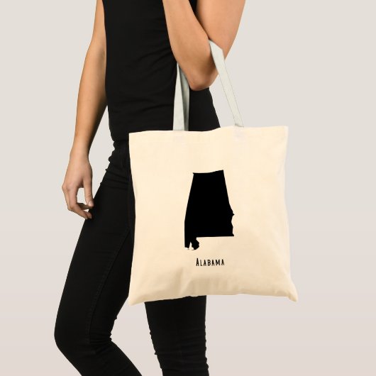 Alabama Map - Zwarte en Witte Modern Alabama Map Tote Bag (Voorkant (product))