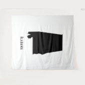 Alabama Map - Zwarte en Witte Modern Alabama Map Wandkleed (Voorkant (horizontaal))