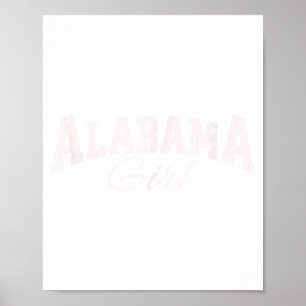 Alabama Meisje, Vintage Varsity stijl print. Vrouw Poster